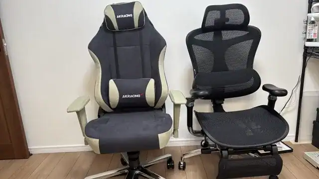 AKRacing Fauraとメッシュオフィスチェアを並べて比較 素材とデザインの違い